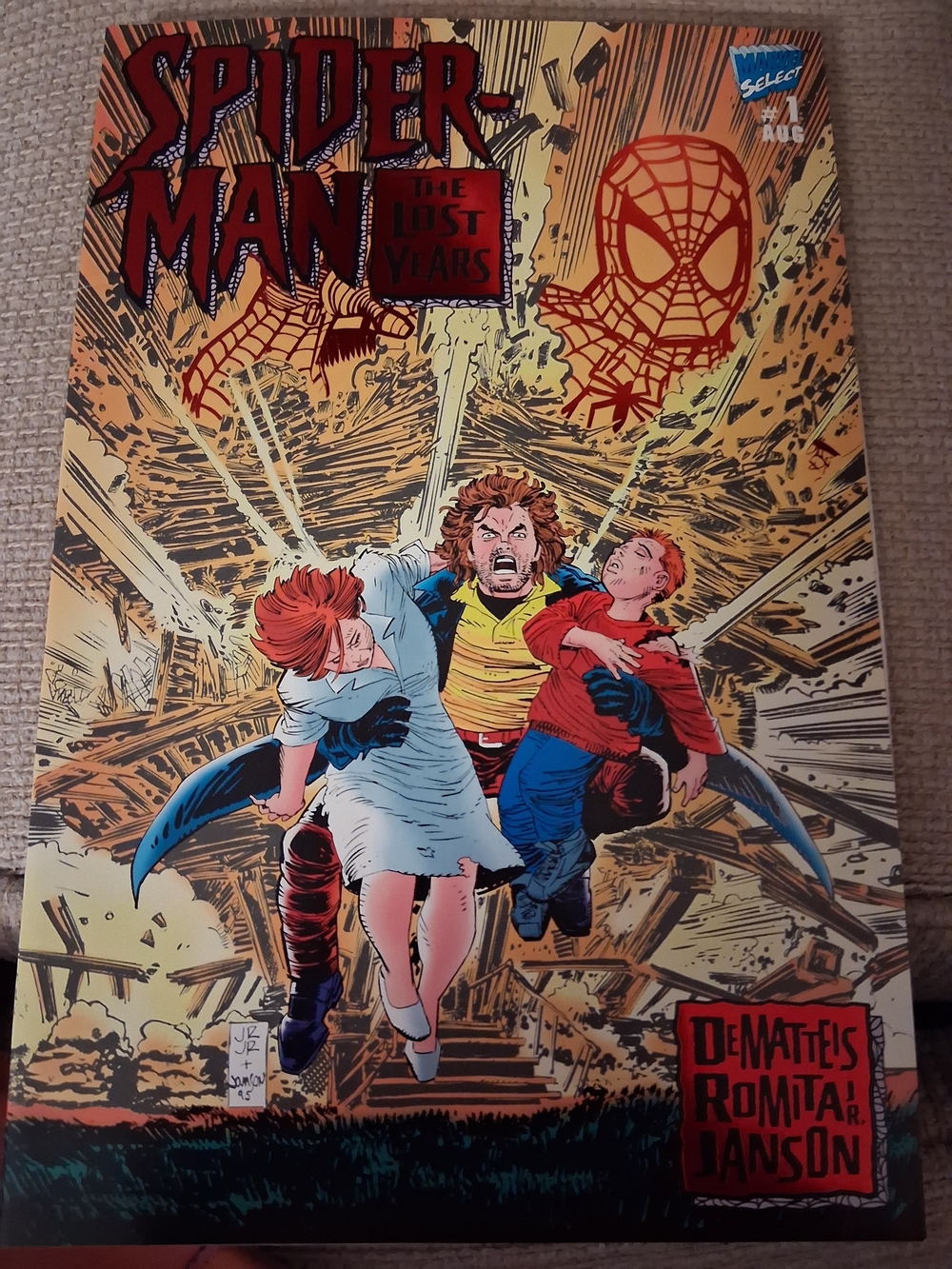 Spiderman Comic Cover with Red, Yellow, Blue Accents Price Is Firm